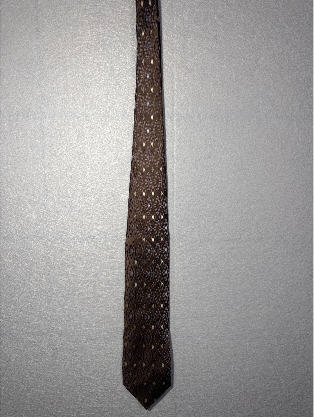 Stafford Men's Brown Geometric Pattern Tie
